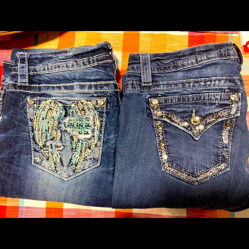 2 pair of cropped Miss Me jeans